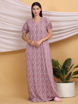 Sweet Dreams - Purple Women Printed Night Dress