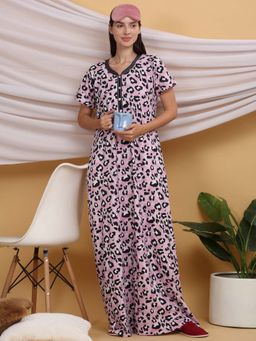 Sweet Dreams - Pink Women Printed Night Dress