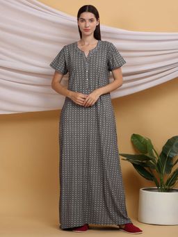 Sweet Dreams - Black Women Printed Night Dress