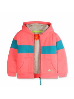 CHERRY CRUMBLE BY NITT HYMAN - Boys & Girls Bright Peach Snug Sherpa Hooded Sweatshirt