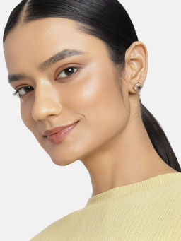 Estele - Gold Plated CZ Round Shaped Earrings for Women