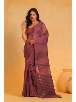 KAVVYA - Women Mauve Woven Saree