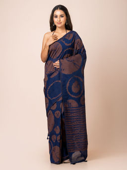 KAVVYA - Women Navy Blue Printed Saree