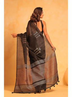 KAVVYA - Women Black Woven Saree