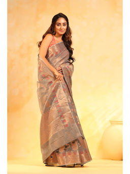 KAVVYA - Women Green Woven Saree