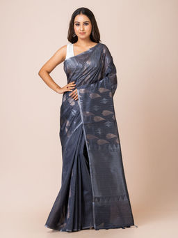 KAVVYA - Women Grey Woven Saree