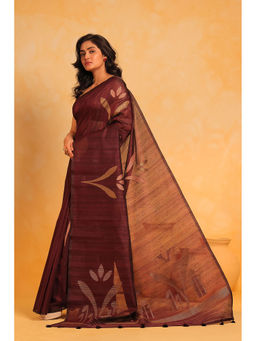 KAVVYA - Women Wine Woven Saree
