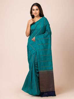 KAVVYA - Women Blue Woven Saree