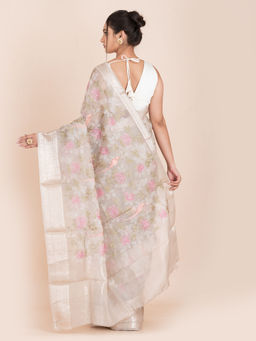 KAVVYA - Women Grey Floral Saree