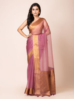 KAVVYA - Women Lavender Woven Saree