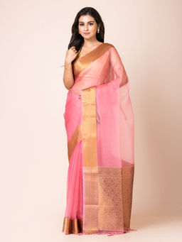 KAVVYA - Women Pink Woven Saree
