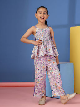Budding Bees - Girls Lavender Floral Co-ord (Set of 2)