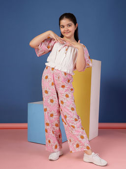 Budding Bees - Girls Pink Floral Co-ord (Set of 2)