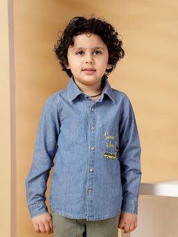 Budding Bees - Boys Blue Solid Co-ord (Set of 2)