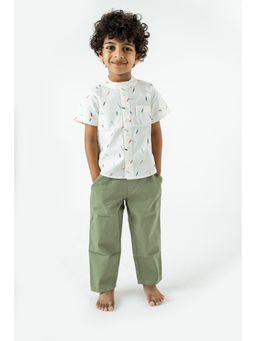 Yellow Rabbit - Boys Olive Solid Trouser
