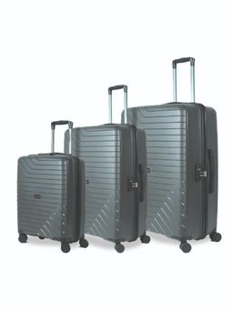 CARRIALL - Groove Set of 3 Polypropylene Grey Trolley Bags (55Cm, 65Cm, 75Cm) with 8 Wheels