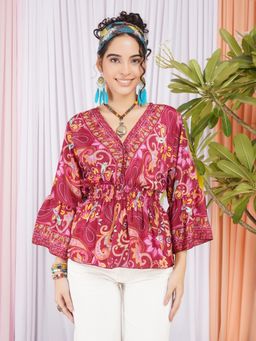 BOHOLYFE - Briella Pink Dream Peplum Top