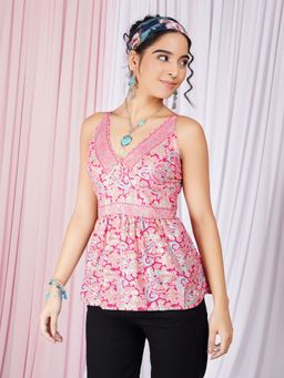 BOHOLYFE - Marivelle Candy Paisley Spaghetti Top