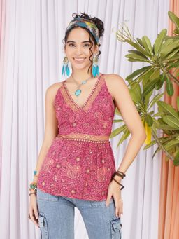 BOHOLYFE - Raspberry Glow Spaghetti Top