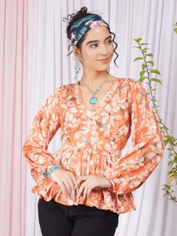 BOHOLYFE - Maribel Sunset Petal Peplum Top