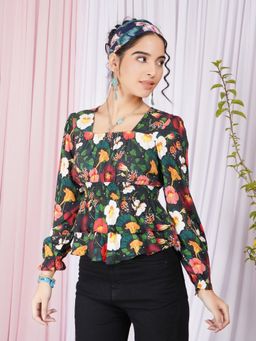 BOHOLYFE - Bella Noir Petal Peplum Top