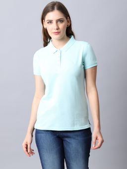 Cantabil - Aqua Polycotton T-Shirt For Women