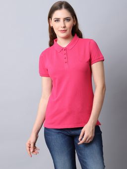 Cantabil - Pink Polycotton T-Shirt For Women