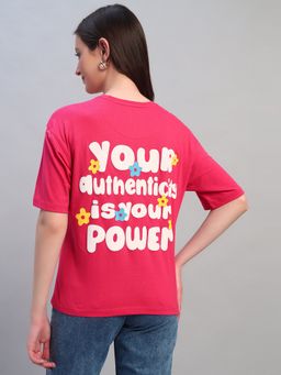 Cantabil - Pink Polycotton T-Shirt For Women