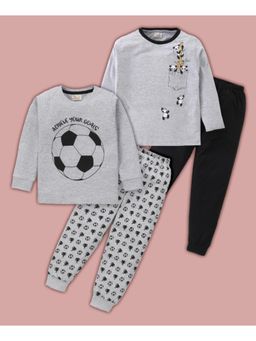 BLUSHES - Football & Panda Printed T-shirt & Joggers (Set of 2)