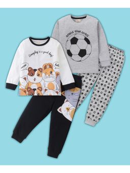 BLUSHES - Football & Hamsters Printed T-shirt & Joggers (Set of 2)