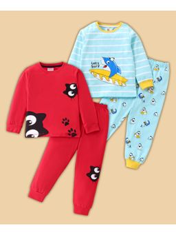 BLUSHES - Cat & Shark Printed T-shirt & Joggers (Set of 2)