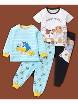 BLUSHES - Hamster & Shark Printed T-shirt & Joggers (Set of 2)