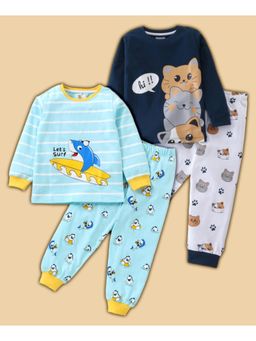 BLUSHES - Cats & Shark Printed T-shirt & Joggers (Set of 2)