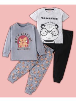 BLUSHES - Teddy Bear & Panda Printed T-shirt & Joggers (Set of 2)