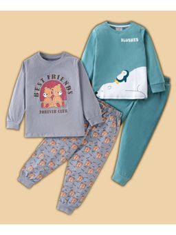 BLUSHES - Teddy Bear & Penguin Printed T-shirt & Joggers (Set of 2)
