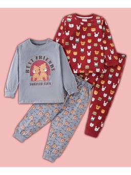 BLUSHES - Teddy Bear & Animal Printed T-shirt & Joggers (Set of 2)