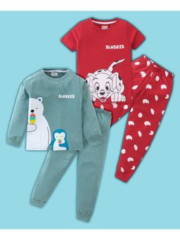 BLUSHES - Polar Bear & Puppy Printed T-shirt & Joggers (Set of 2)