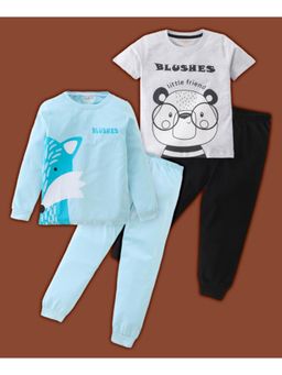 BLUSHES - Animal Face Printed T-shirt & Joggers (Set of 2)