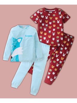 BLUSHES - Fox & Animal Printed T-shirt & Joggers (Set of 2)