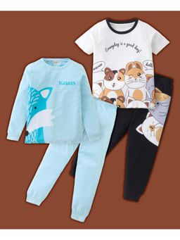 BLUSHES - Fox & Hamster Printed T-shirt & Joggers (Set of 2)