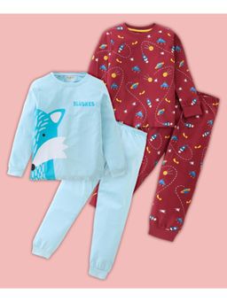 BLUSHES - Fox & Space Printed T-shirt & Joggers (Set of 2)