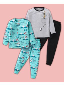 BLUSHES - Panda & Snow Man Printed T-shirt & Joggers (Set of 2)
