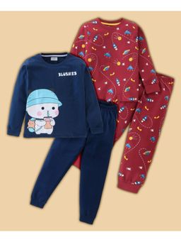 BLUSHES - Cartoon & Space Printed T-shirt & Joggers (Set of 2)