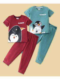 BLUSHES - Penguin & Polar Bear Printed T-shirt & Joggers (Set of 2)