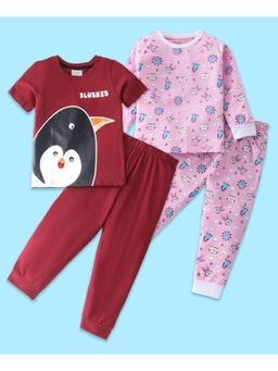 BLUSHES - Penguin & Animal Printed T-shirt & Joggers (Set of 2)