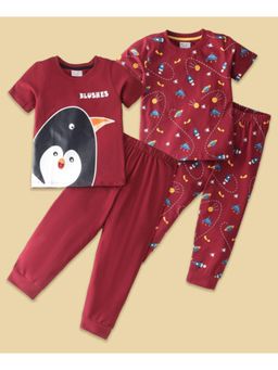 BLUSHES - Penguin & Space Printed T-shirt & Joggers (Set of 2)