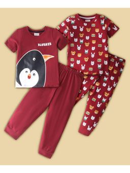 BLUSHES - Penguin & Animal Printed T-shirt & Joggers (Set of 2)