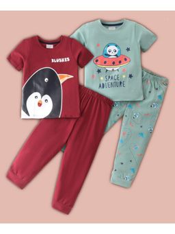 BLUSHES - Penguin & Space Printed T-shirt & Joggers (Set of 2)