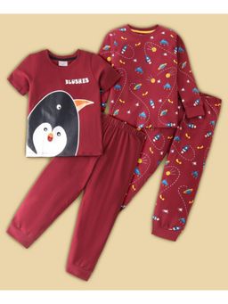 BLUSHES - Penguin & Space Printed T-shirt & Joggers (Set of 2)