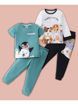 BLUSHES - Hamster & Penguin Printed T-shirt & Joggers (Set of 2)